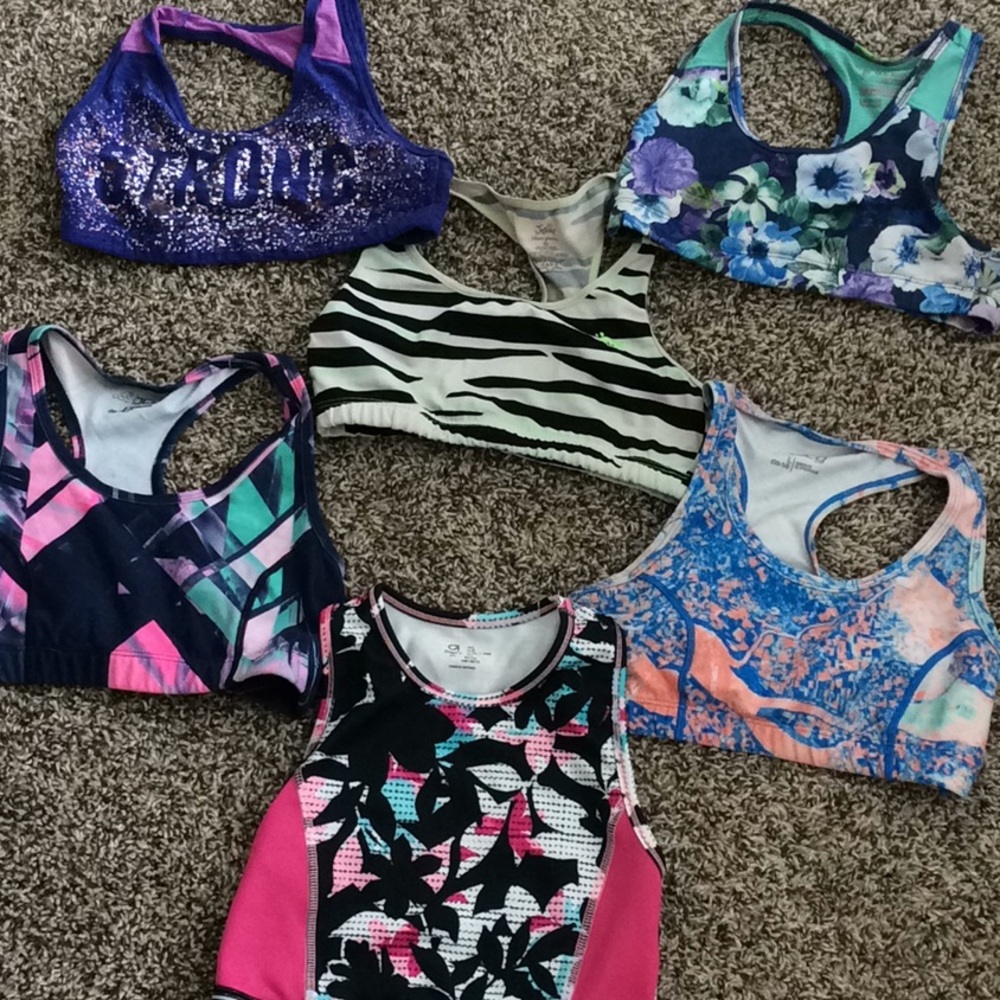 Bundle of girls sports bras size Large